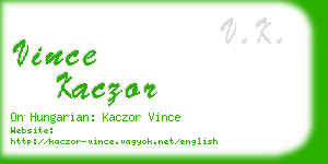 vince kaczor business card